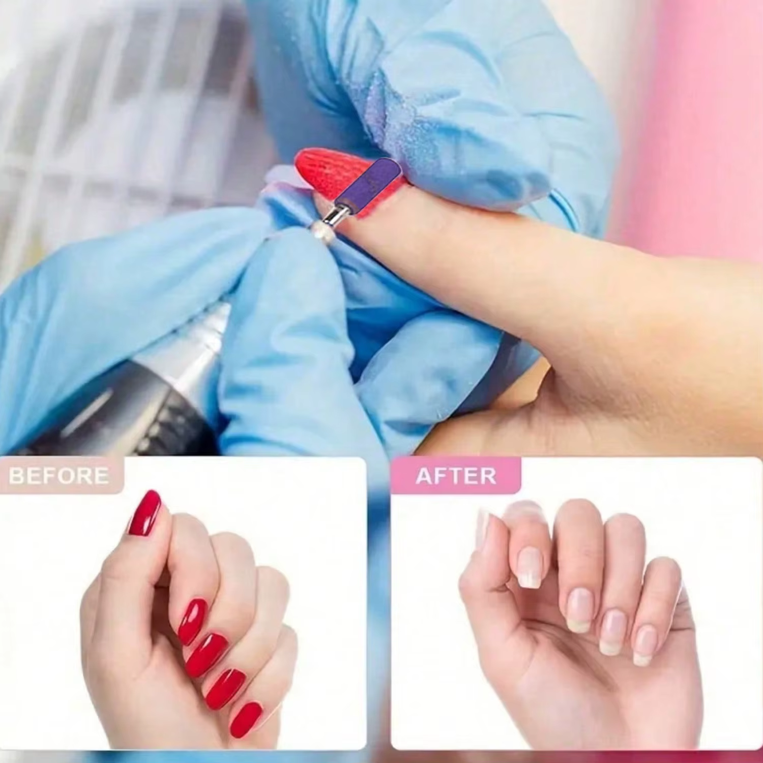 Forets à ongles bandes de ponçage-pour perceuse à ongles 60 pièces 4 couleurs lime fine grossière pe
