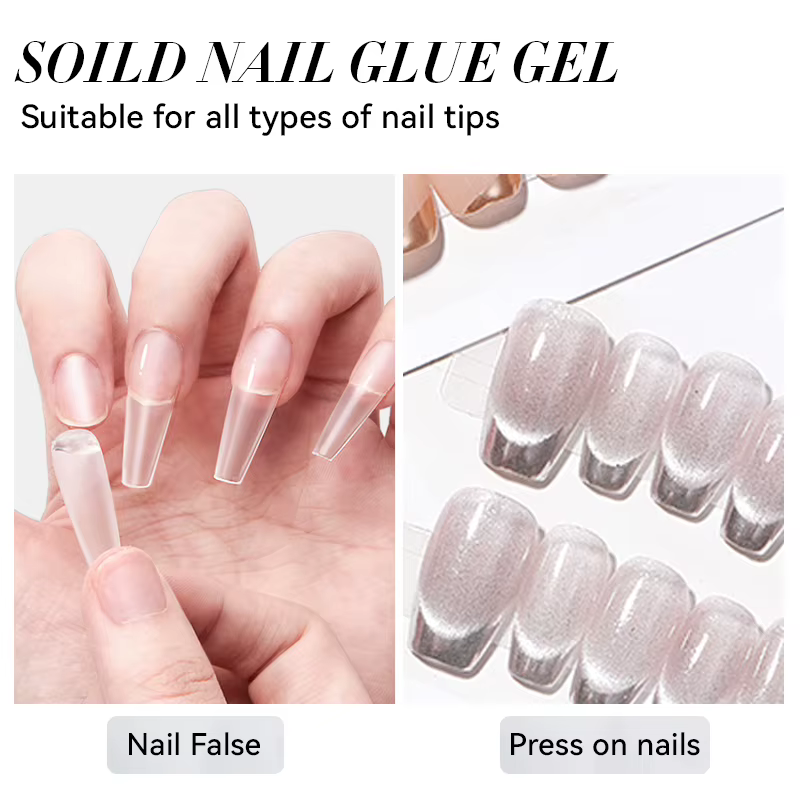 LILYCUTE 1/2/3 pièces 15g colle à ongles solide Gel pour pointe d'ongle presse sur les ongles longue