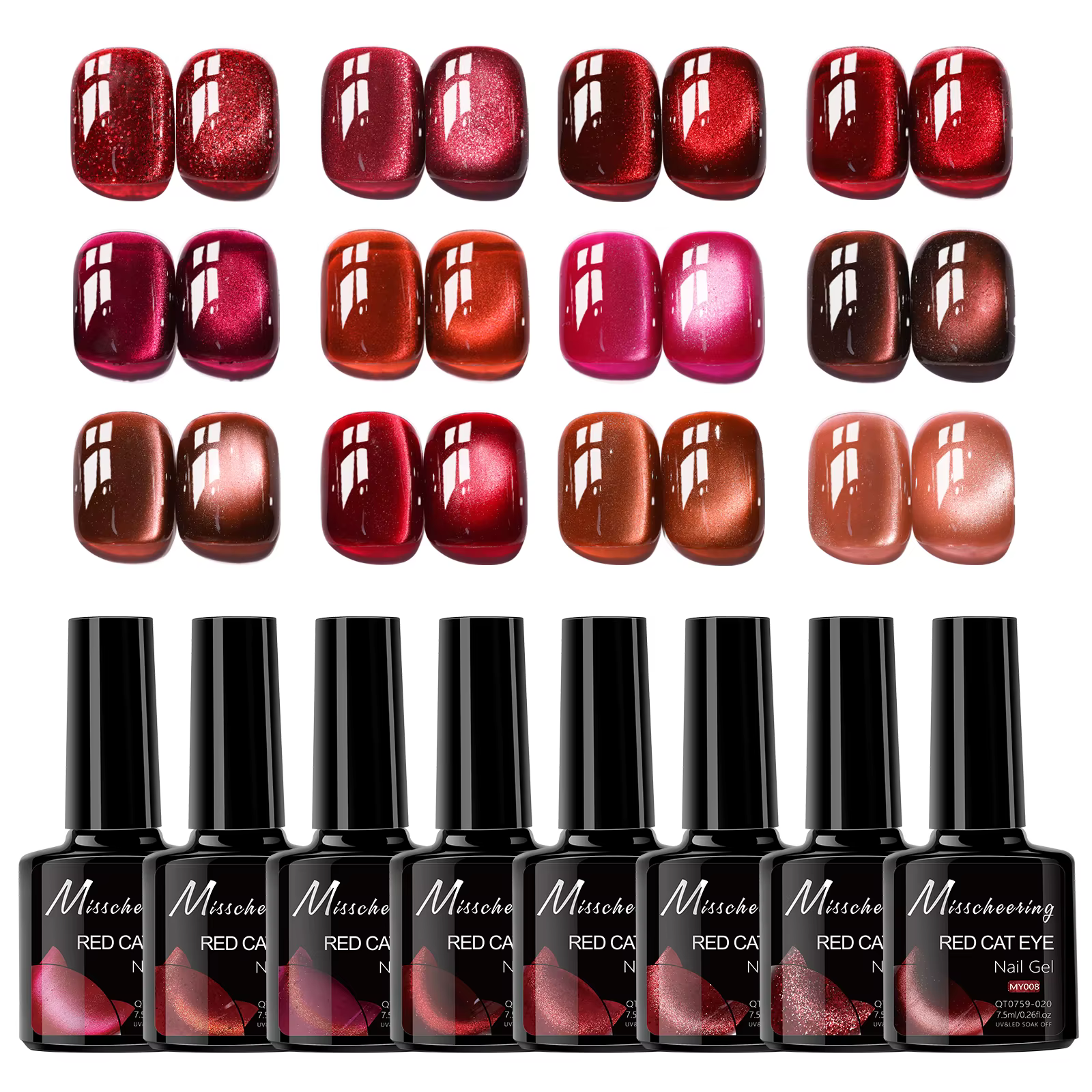 7.5ml rouge rubis oeil de chat Gel magnétique vernis à ongles pour ongles orteils bricolage verre ét