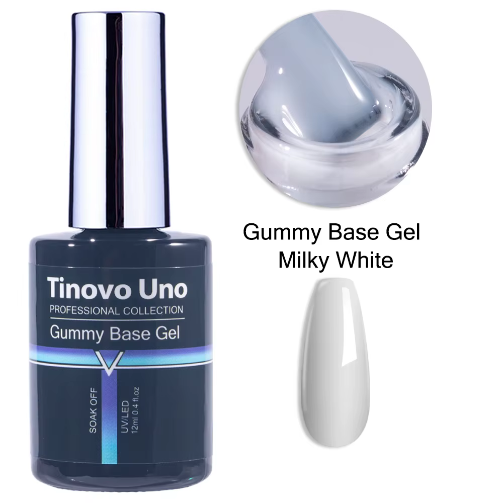 Tinovo Uno Gel de Base gommeux vernis à ongles UV blanc laiteux clair Camouflage Base Gel vernis for