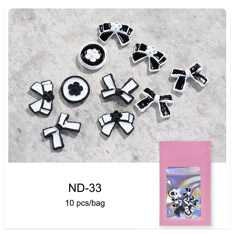 Breloques pour ongles Style Ch, décoration à la mode, nœud Chic, Kawaii, modèles de bijoux classique
