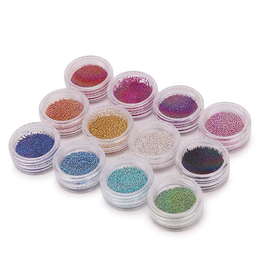 Perles de Caviar pour Nail Art, Micro perles métalliques, embellissement pour Nail Art, décoration d