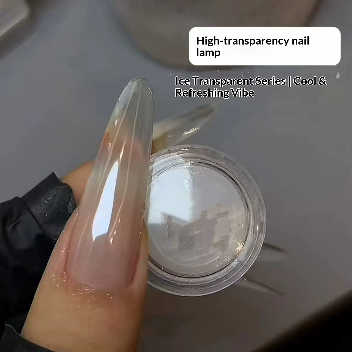 1 pot de poudre à ongles haute transparence effet chrome cristal, pigment pour nail art minimaliste 
