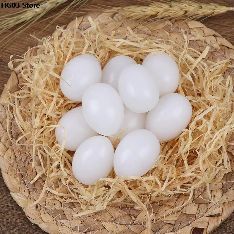 10 pièces faux oeufs en plastique Pigeon oeuf solide Pigeon faux oeuf Pigeon à couver fournitures 2.