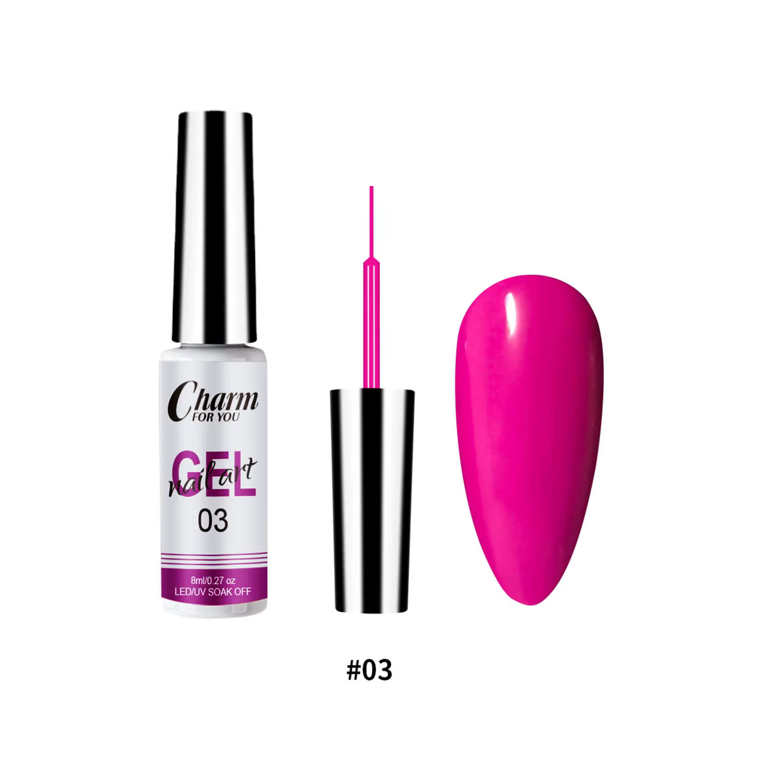 Gel de revêtement d'art d'ongle, vernis de gel UV de trempage, applicateur de brosse mince pour des 