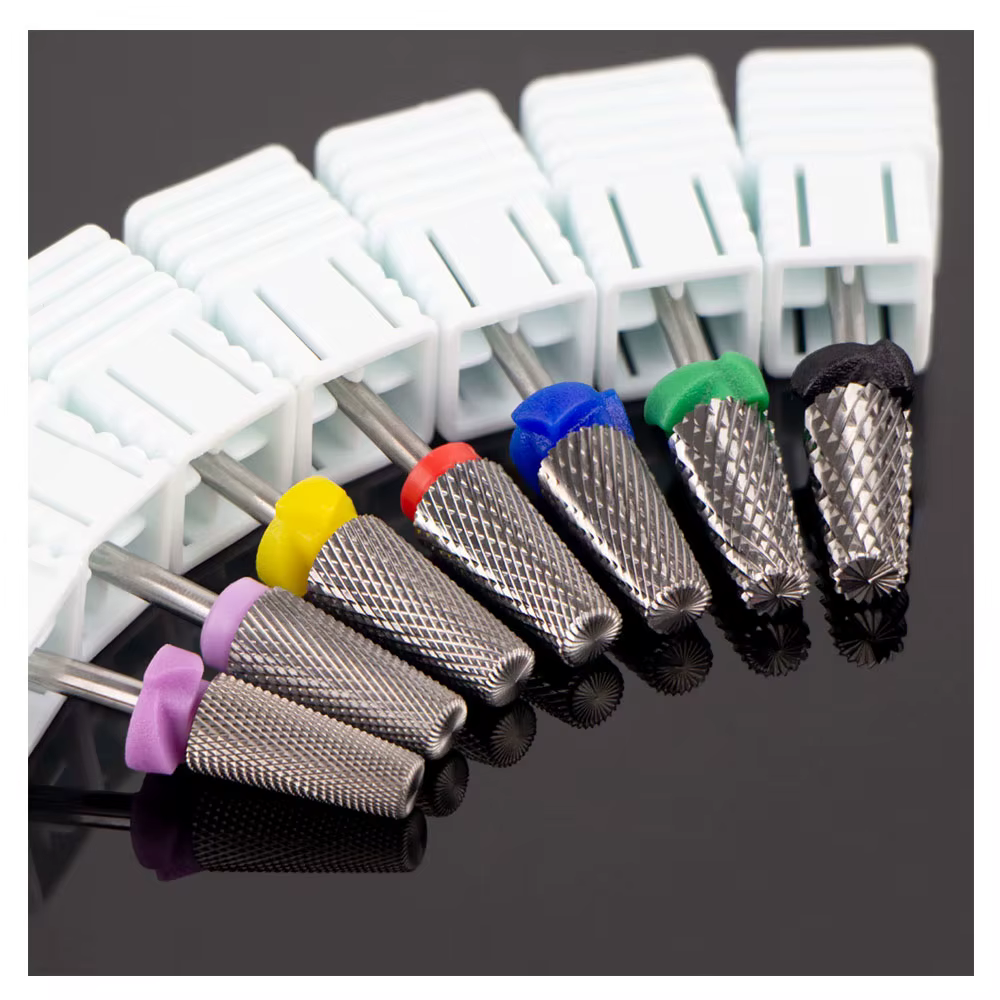 Forets à ongles en acier au tungstène, fraise pour enlever le gel des ongles, forets en diamant pour