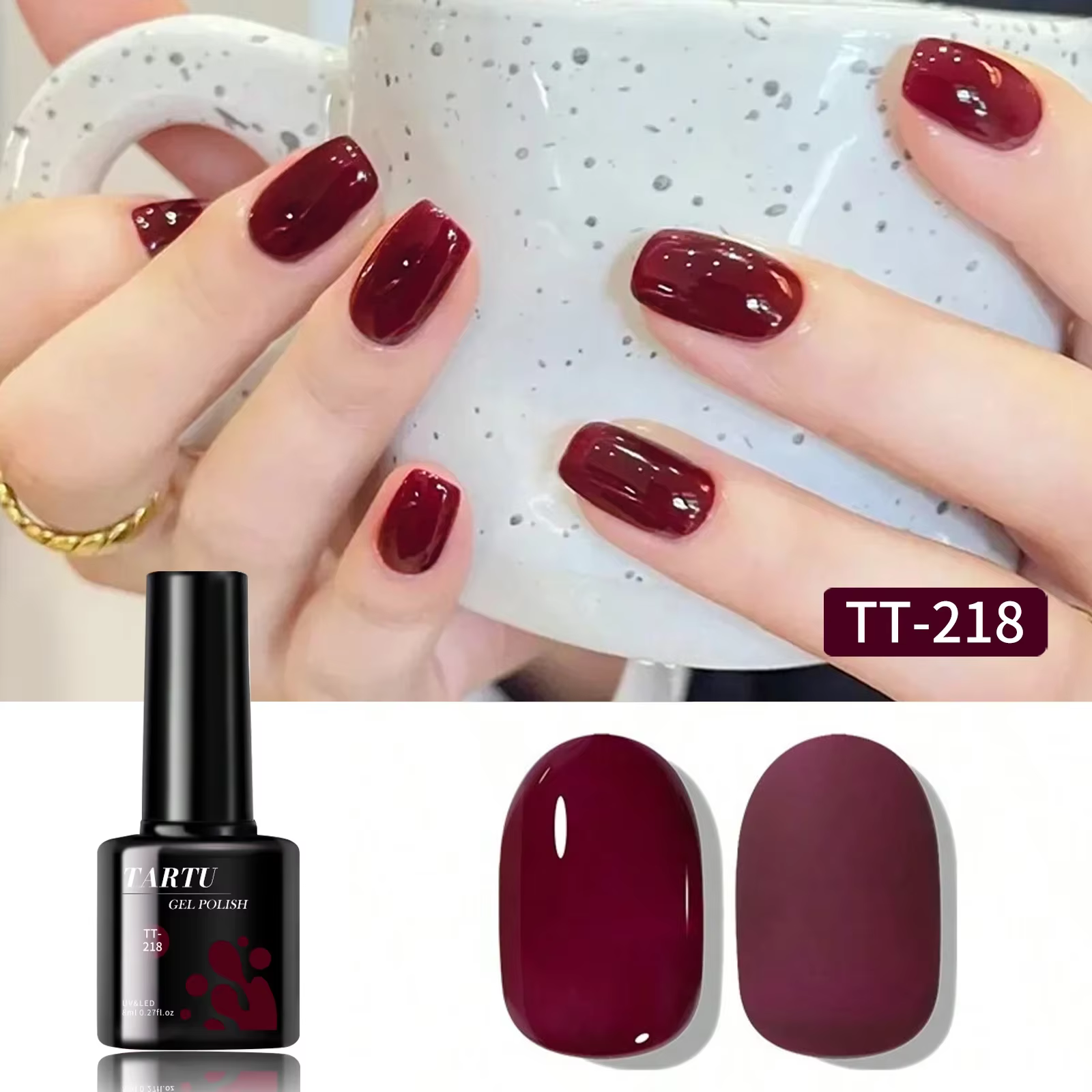 TARTU 8ml Gel vernis à ongles Rose Rose rouge gris bordeaux ongles Art tremper UV/LED manucure verni