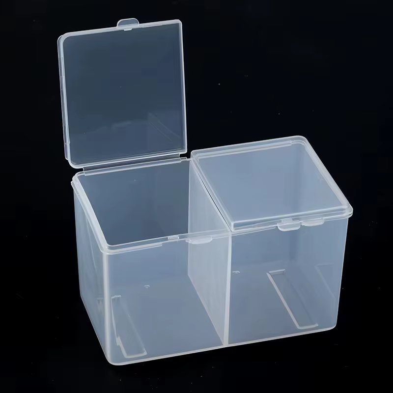 Boîte de rangement pour ongles, 1 pièce, Double Grille, anti-poussière, couverture de ceinture, feui