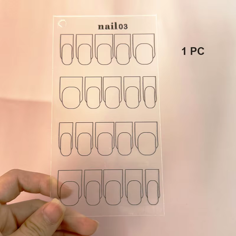 Planche d'entraînement au nail art 4 formes, modèle de conception d'ongles, outil de pratique de man
