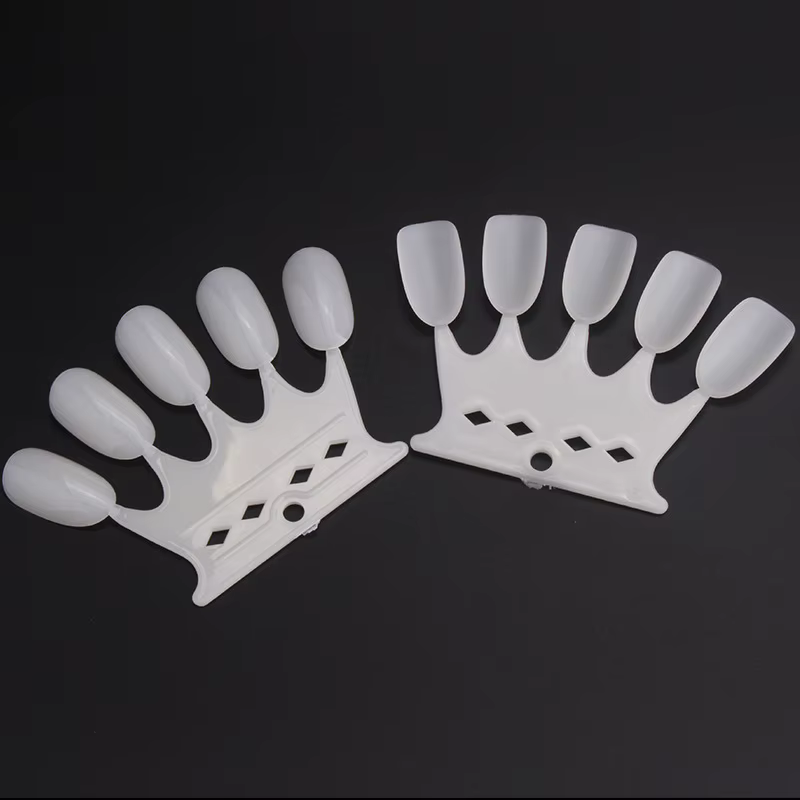 Présentoir de faux ongles en forme de couronne, carte de couleur naturelle claire, support de Gel po