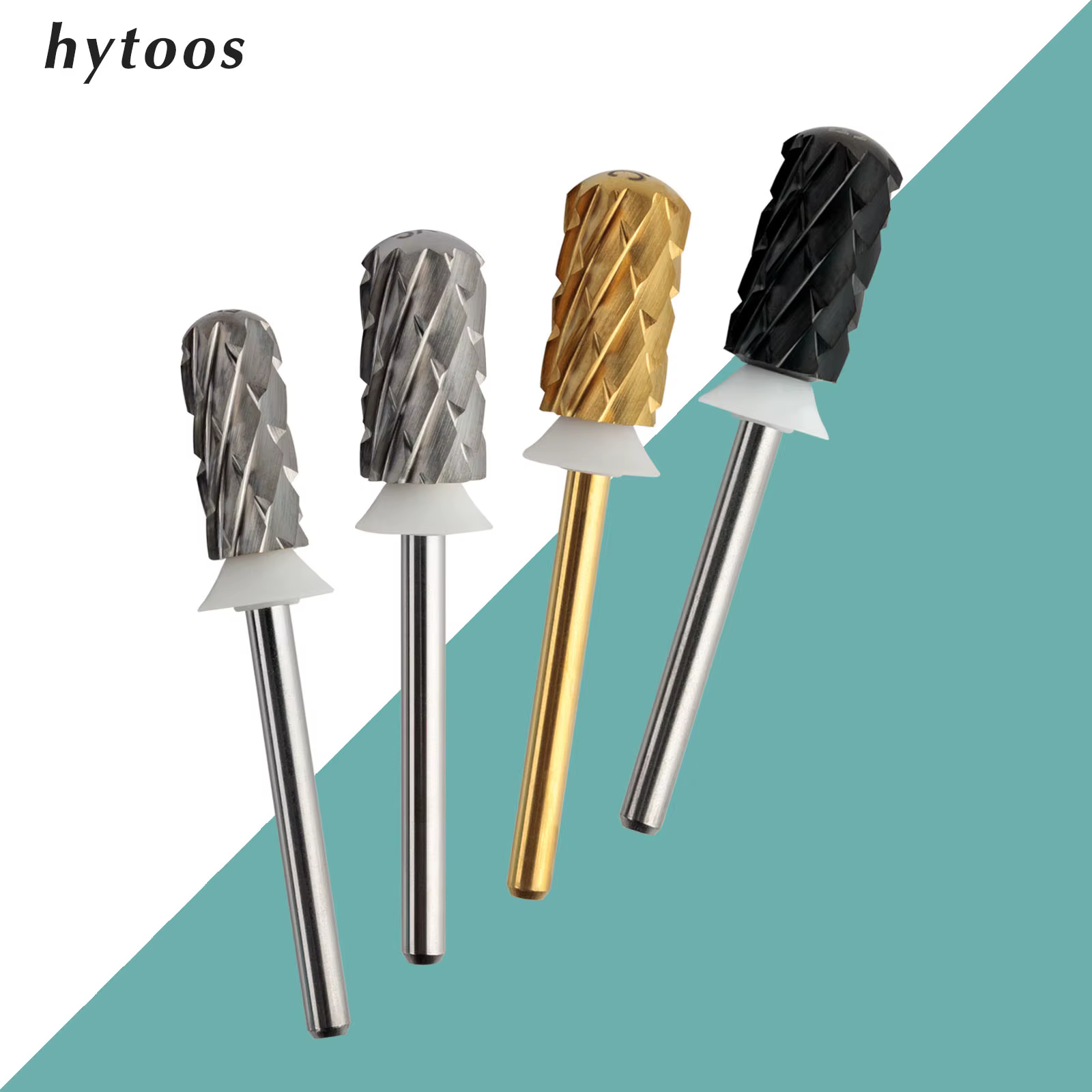 HYTOOS 5XC forets à ongles baril de sécurité 3/32 foret de manucure en carbure supérieur lisse enlev