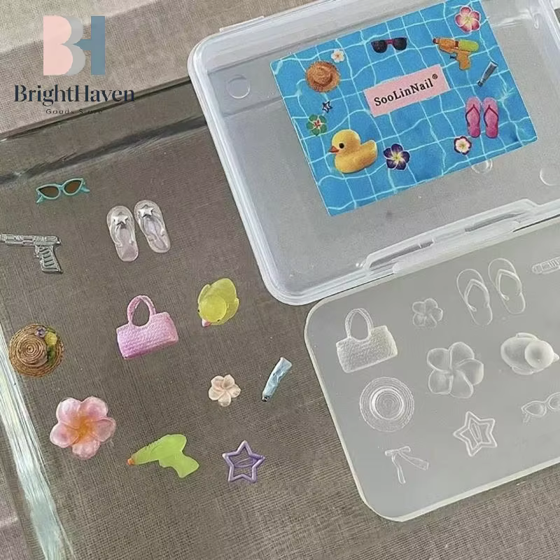 Moule en silicone 3D pour décoration d'ongles, fleurs, chaussons, chapeaux, bijoux, artisanat, modèl