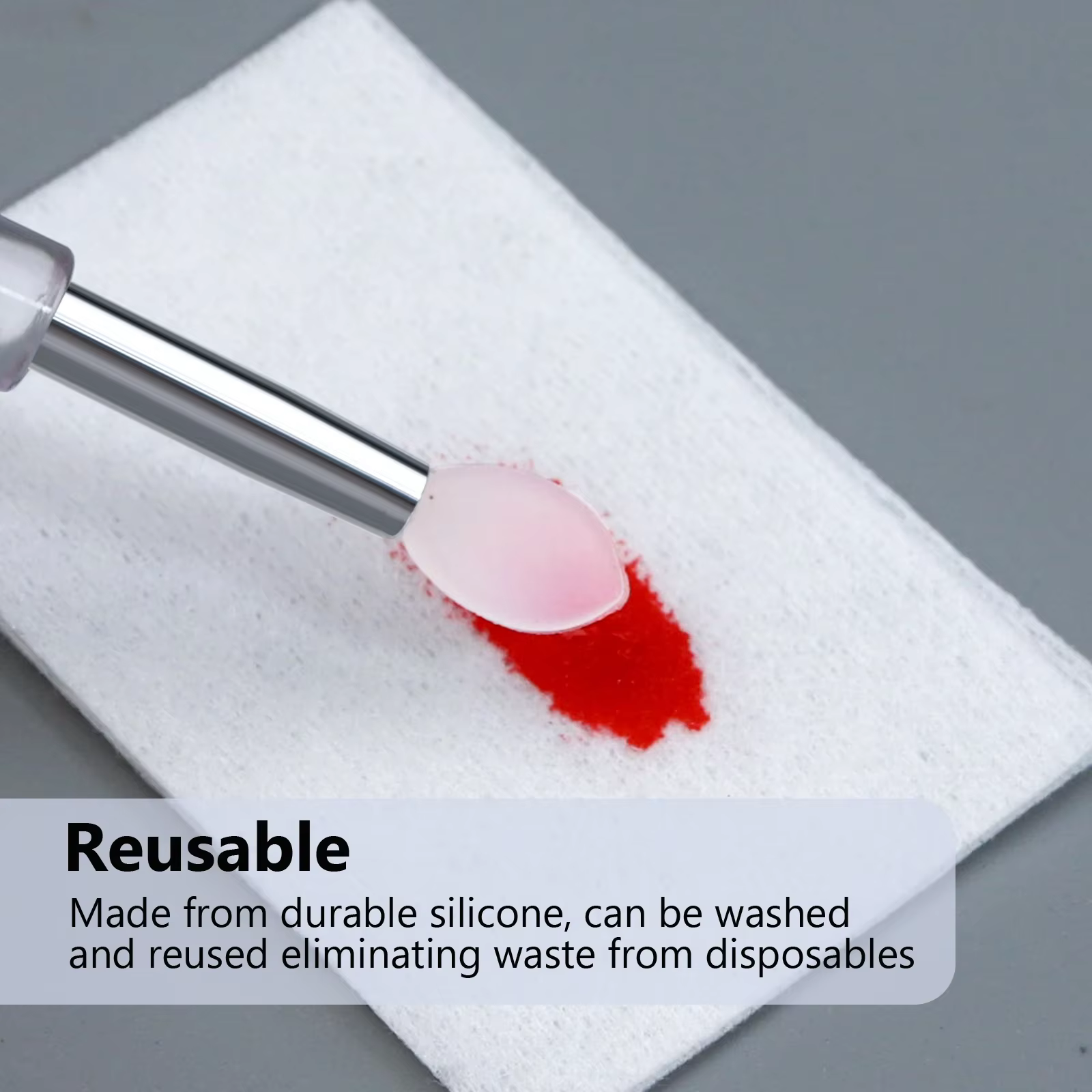 Brosse en Silicone transparente pour Nail Art, bâton applicateur de pigments chromés en poudre à pai
