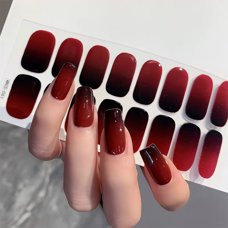 Autocollants dégradés à couverture complète pour ongles, multi-documents, curseur auto-adhésif, pas 