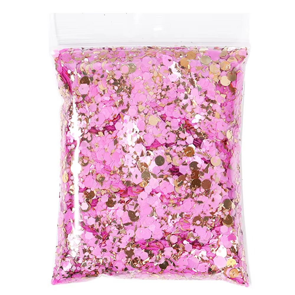50 g/sac holographique gros paillettes princesse série or cosmétique artisanat paillettes pour résin