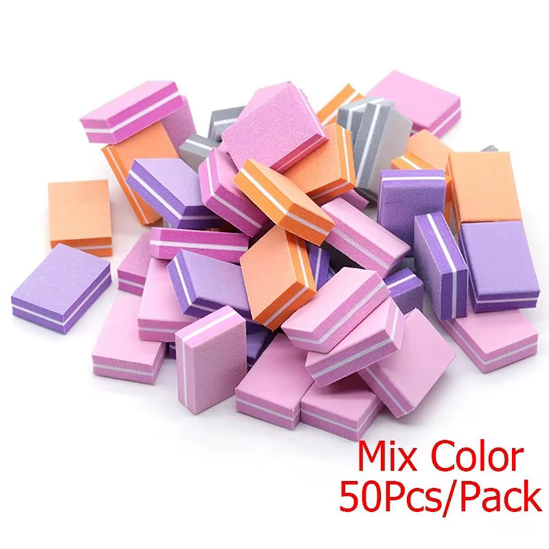 50 pièces professionnel Mini ongles Art tampon fichier 100/180 papier de verre manucure conseils soi