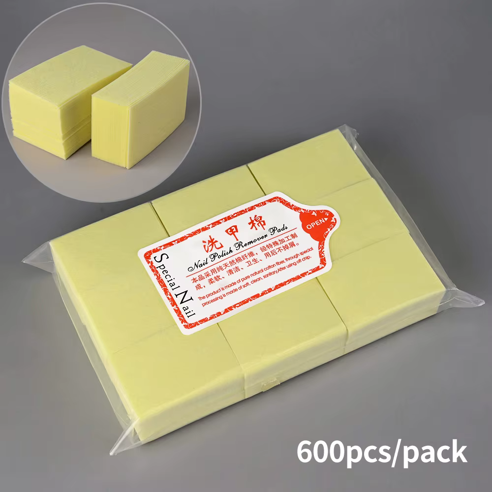 Tampons professionnels en coton non pelucheux, 100/500/600/1000 pièces, tampons de manucure propres 