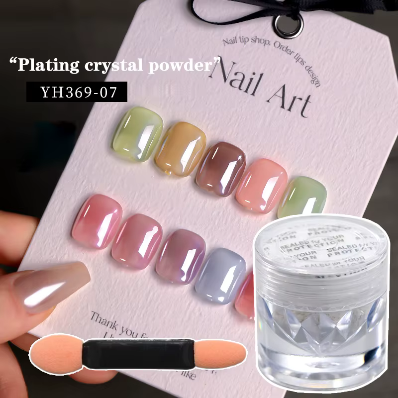 Aurora Pearl White N64.Glitter Dust, Chrome Moonlight White, Frotter sur la poudre, Shell, Mirror Pi