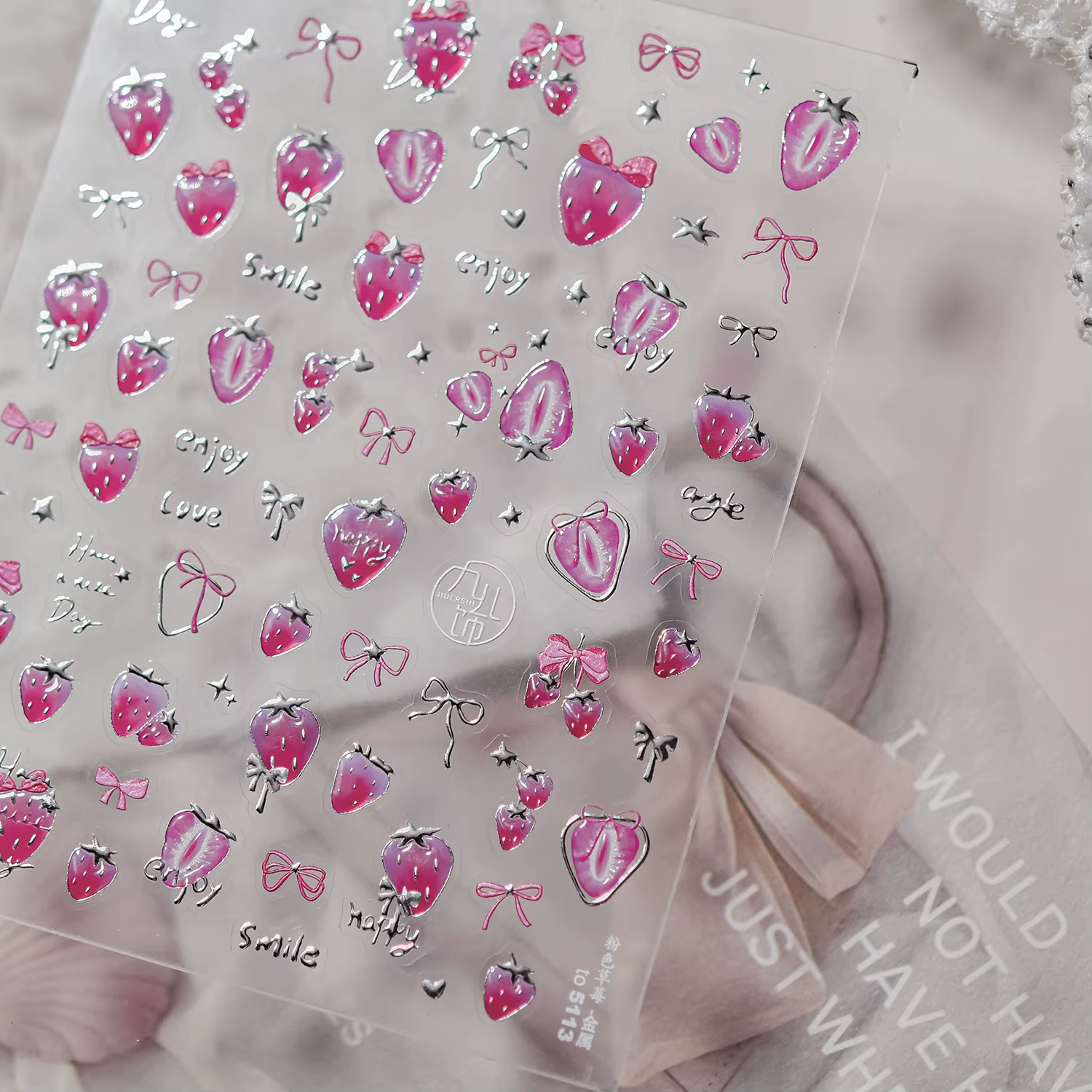 Autocollant 5D gelée pomme rouge pour Nail Art, tranche de pomme de dessin animé, fruits Kawaii, dou
