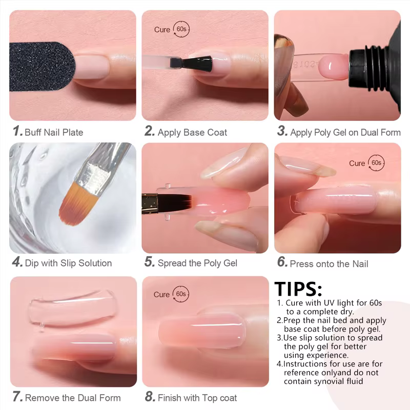 Kit Nail Art Salon & Home – Ensemble d'extension de gel à construction rapide sans odeur de 0,51 oz