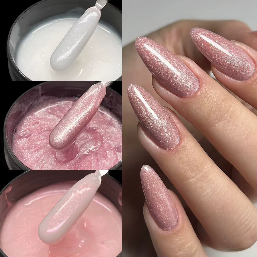 Jillnails 100g paillettes miroitant laiteux dur Gel constructeur ongles pour Extensions d'ongles ble