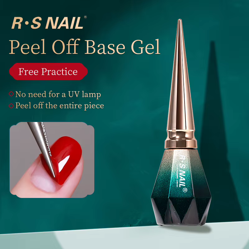 RSNAIL 12g Base Coat Peel-Off Séchage à l'Air pour Vernis à Ongles Gel, Gel de Base Pelable Sans Dis