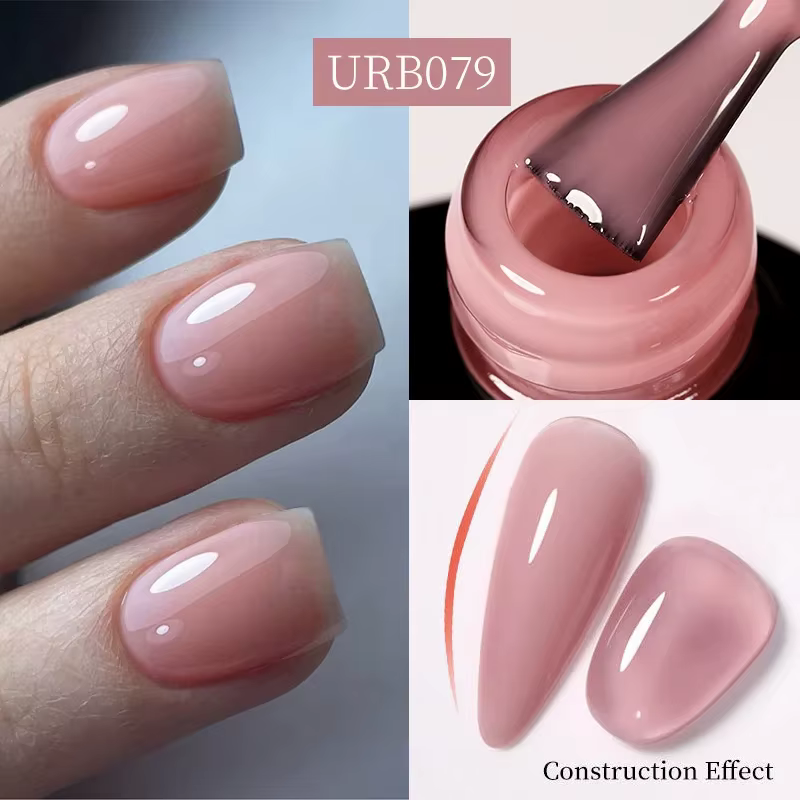 UR SUGAR-Gel de base en caoutchouc cristal nude, vernis à ongles UV LED, document naturel, semi-cont
