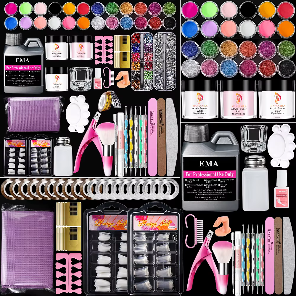 Kit d'ongles en poudre acrylique monomère, liquide acrylique pour Extension d'ongles, ensemble de ma