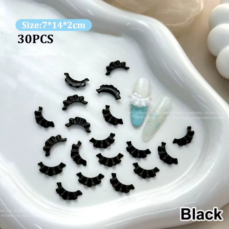 Décorations pour ongles en dentelle sculptée française, 30 pièces, décorations en résine de dentelle