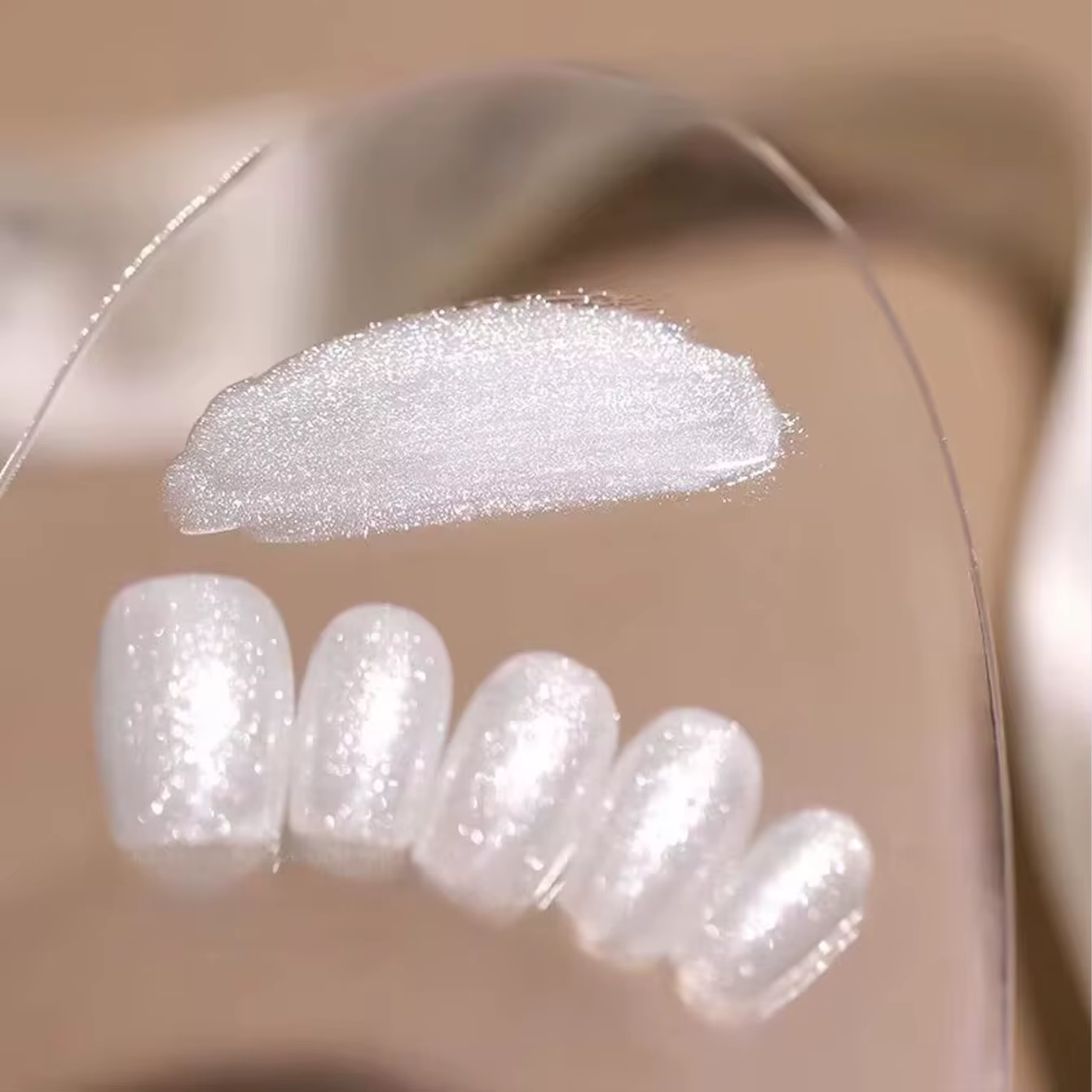 Vernis à ongles gel blanc laiteux 12 ml - Finition ultra brillante avec paillettes fines et scintill