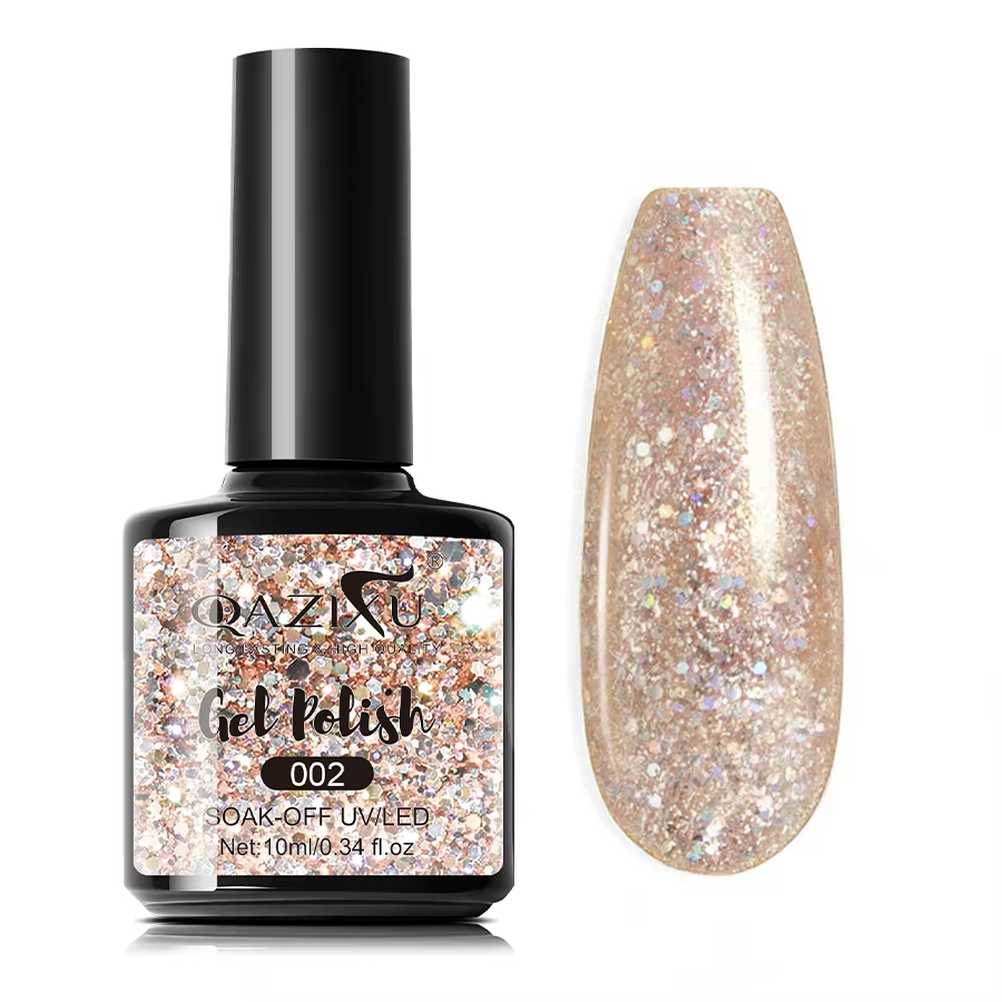 Vernis à ongles Semi-permanent de couleur rouge à paillettes, 10ml, vernis à ongles UV LED pour Salo