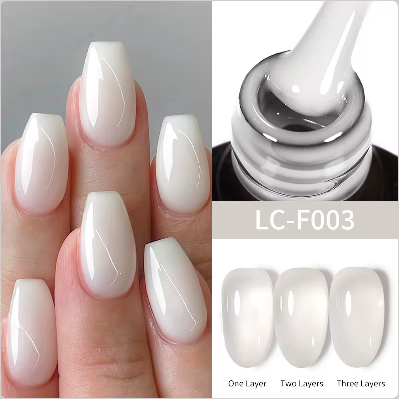 LILYCUTE 7ml blanc laiteux Transparent Gel vernis à ongles gelée rose nu Gel cristal Semi Permanent 