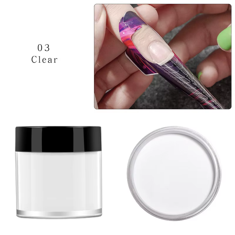 3 couleurs 1 pc poudre acrylique pour ongles Art polymère conseils constructeur rose clair blanc ong