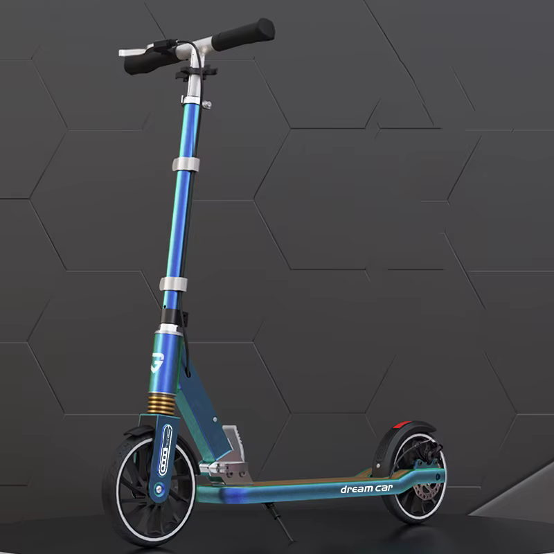 Trottinette à deux roues pour adultes de 5 à 15 ans, scooter à une jambe à hauteur réglable pour ado