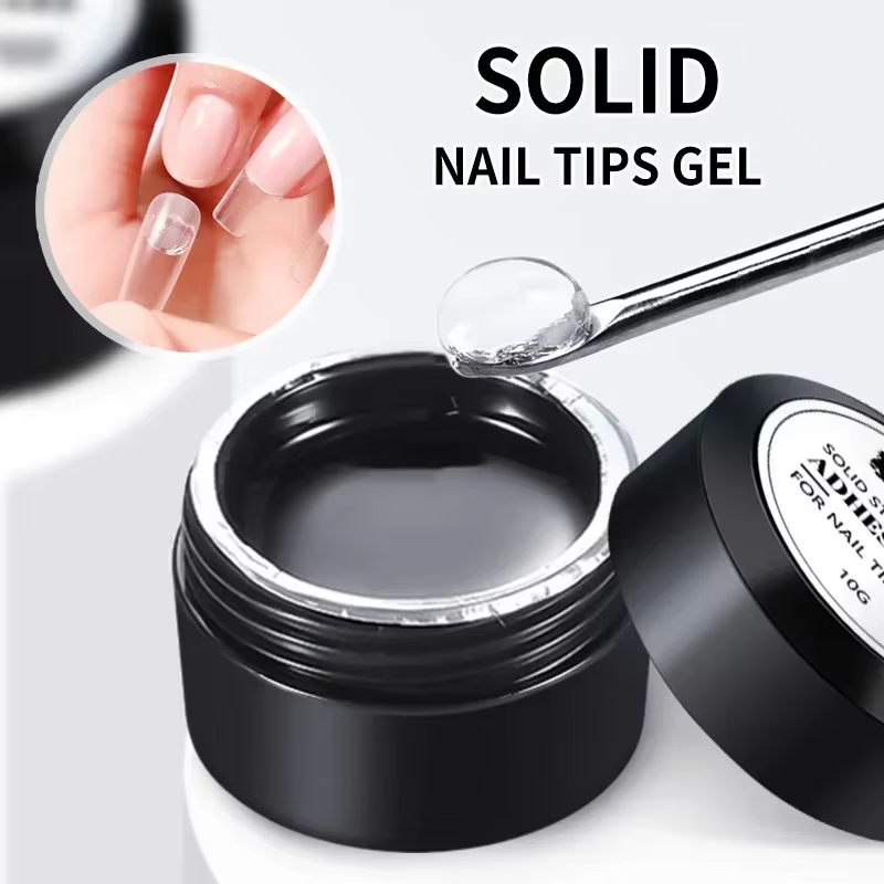 Faux ongles en Gel à pointe solide, 10ml, Base à tremper, colle pour Capsule de Pose américaine, adh