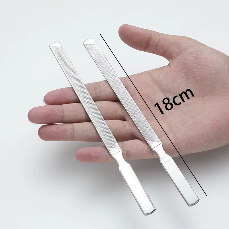 Lime à ongles professionnelle en acier inoxydable, bloc de polissage, ponçage pour lime à ongles, fo