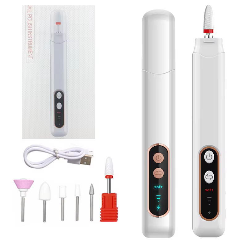 Kit de manucure et pédicure professionnel, ensemble de limes à ongles électriques sans fil, perceuse