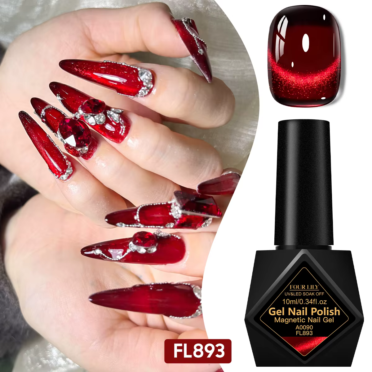Vernis Gel Nai magnétique vin rouge 10ml, vernis de manucure à faire soi-même pour Nail Art, pour Sa
