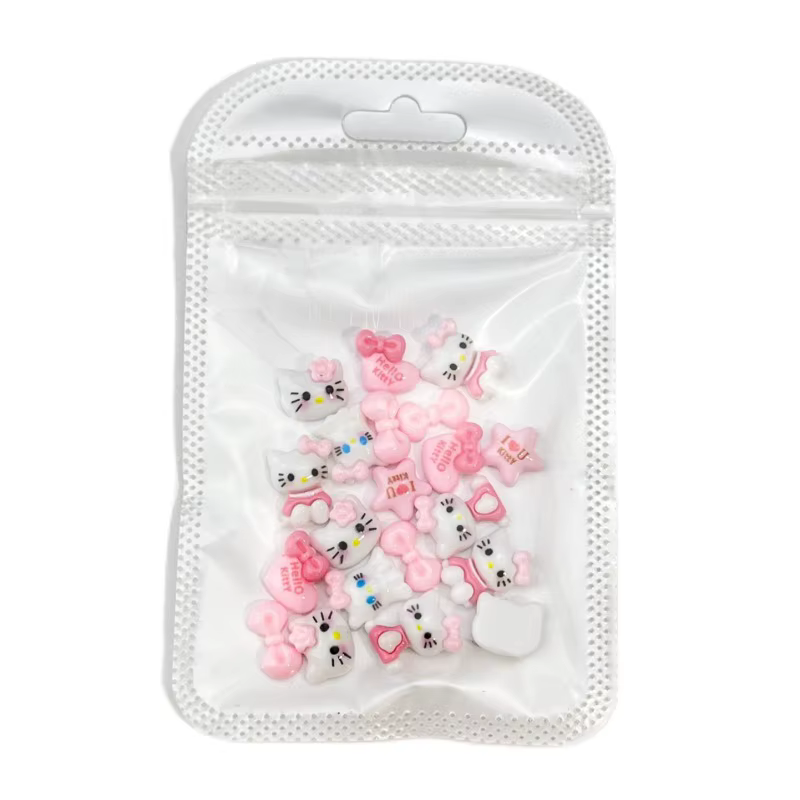 Accessoires pour ongles DIY 20 pièces: décoration d'ongles de dessin animé Hello Kitty avec joli nœu