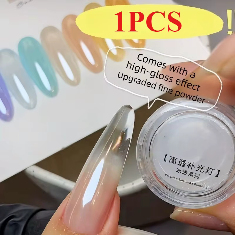 Nouvelle poudre chromée effet miroir Aurora pour ongles, poudre à frotter blanc nacré clair de lune,
