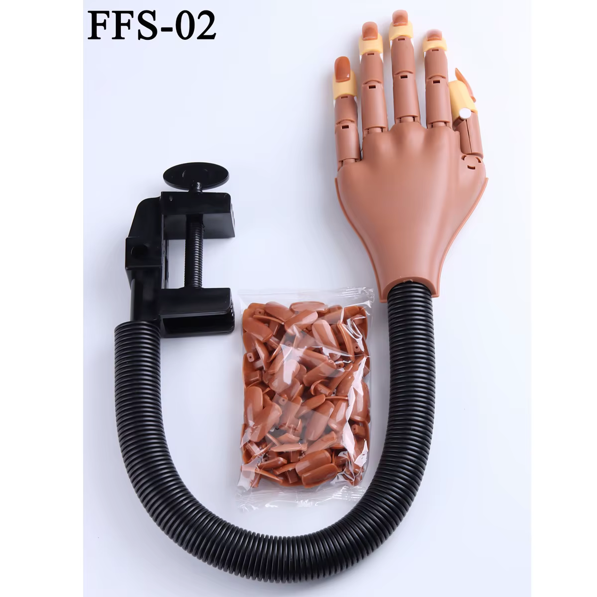 Deux types de mains de mannequin en forme d'ongles - Flexibles et mobiles, pour la pratique du nail 