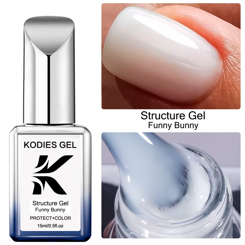 KODIES GEL Base en caoutchouc Gel vernis à ongles naturel Beige 15ML Semi Permanent UV Structure cou