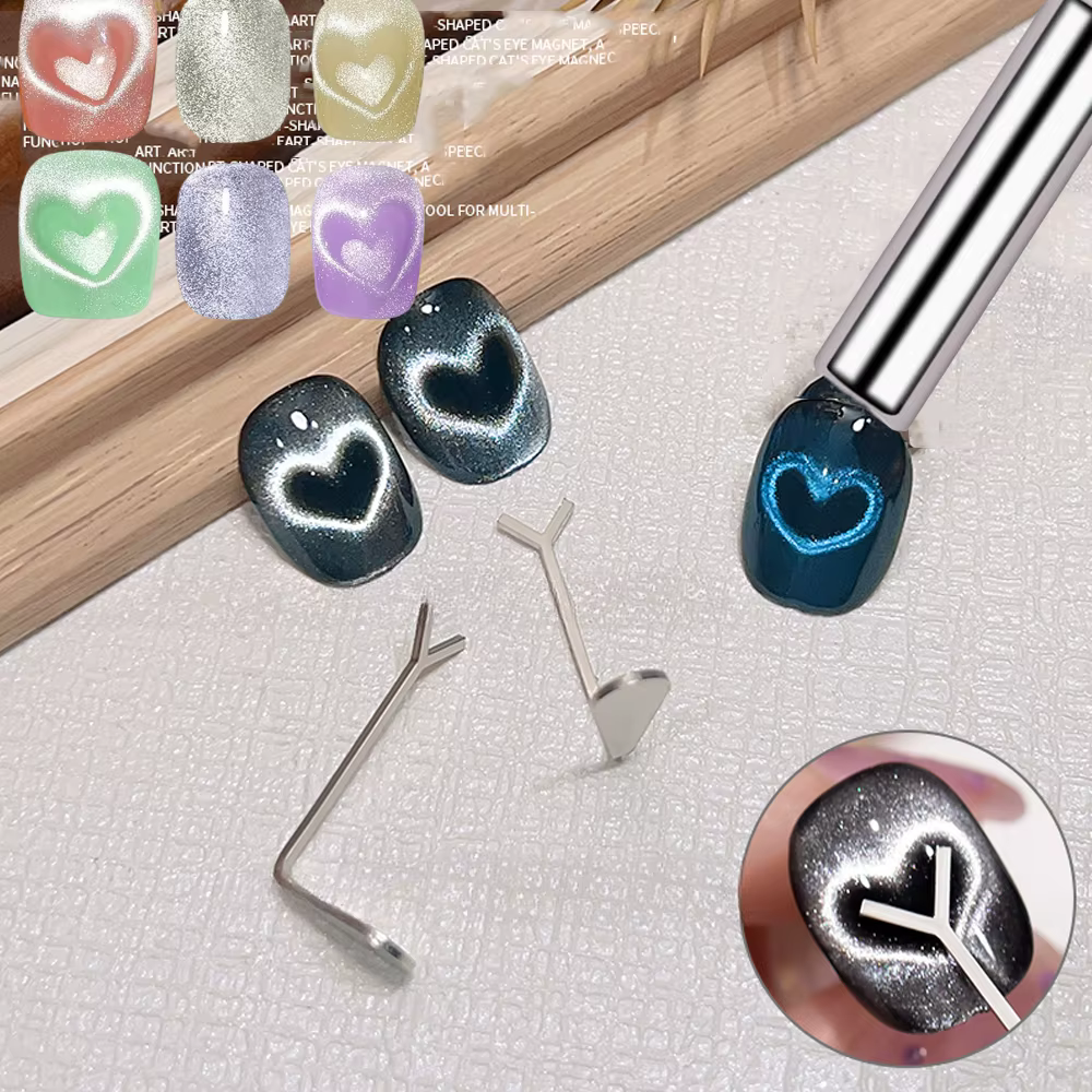 Ensemble d'aimants pour ongles en forme de Y, bâton magnétique cylindrique pour créer un œil de chat