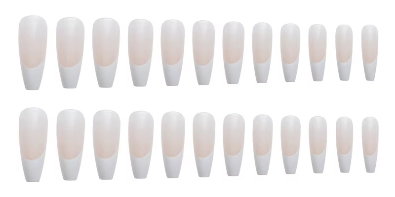 Faux ongles artificiels à tête carrée, en acrylique, sans couture, amovibles, ballerine, à pression