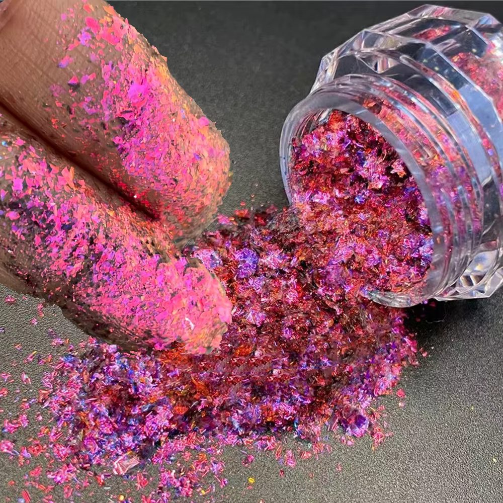 0.1g/pot Aurora caméléon Nail Art opale flocons holographique miroir magique haute brillance poudre 
