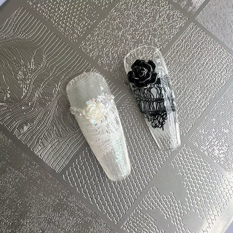 XMQ NAIL ART STAMPING PLATES DESIGNS DE LACE IMAGEPLATES STYLE DENIM TEMPLATÉ