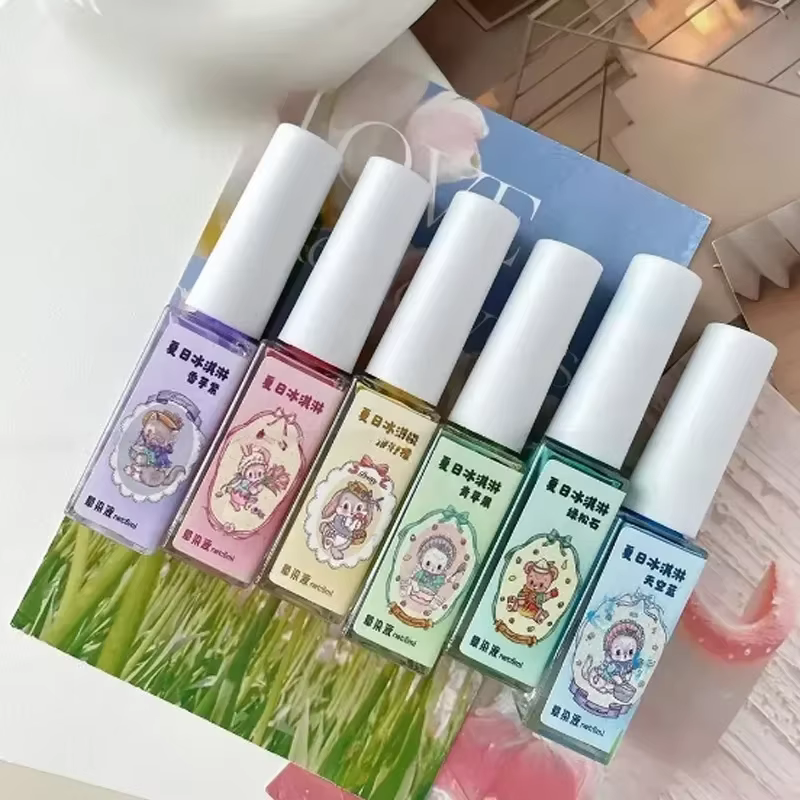 Solution de teinture pour ongles, 6ml, 6 couleurs, crème glacée d'été, motif créatif des ongles, Sol
