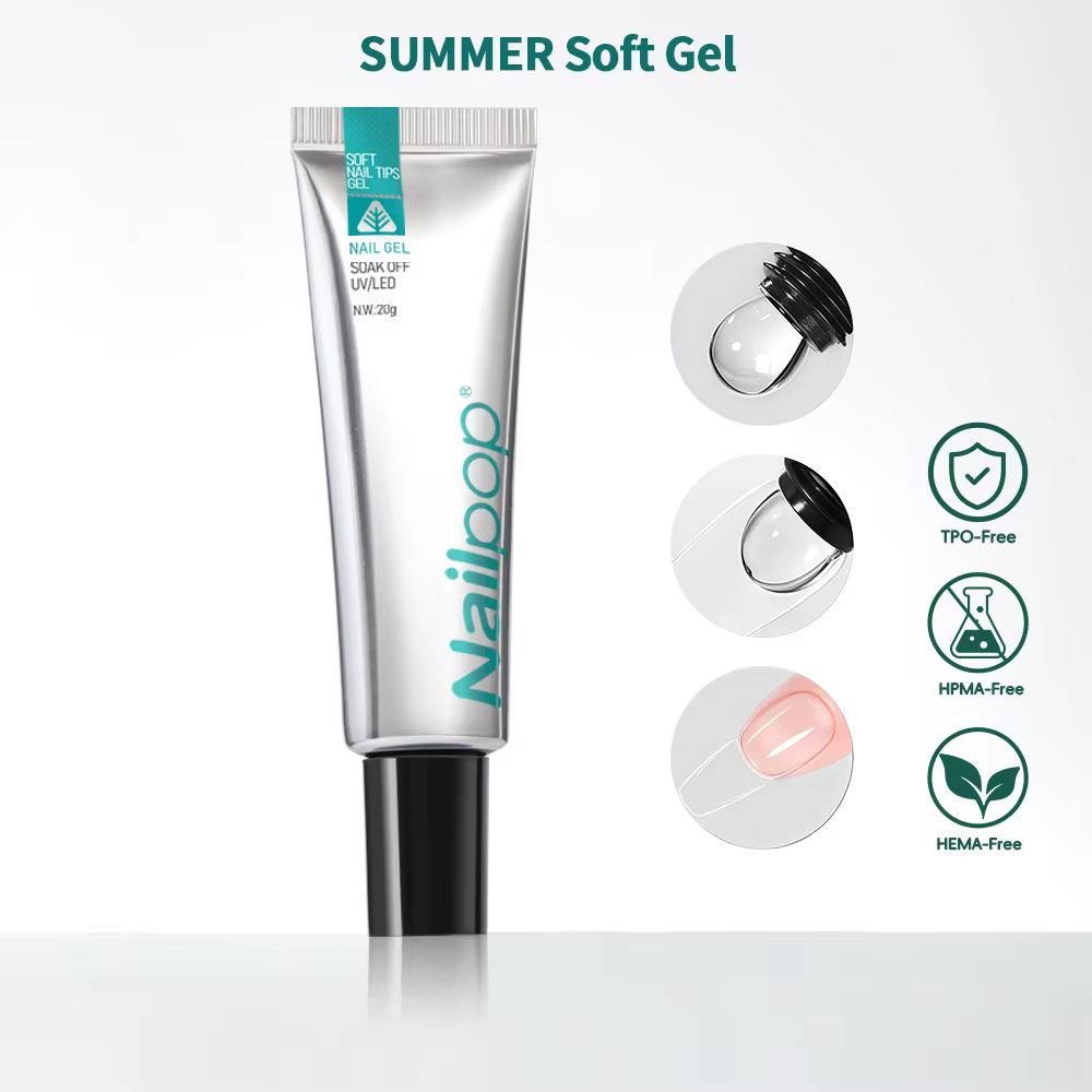 Nailpop – pointes d'ongles souples, édition hiver d'été avec formule de vitamine E pour presse sur l