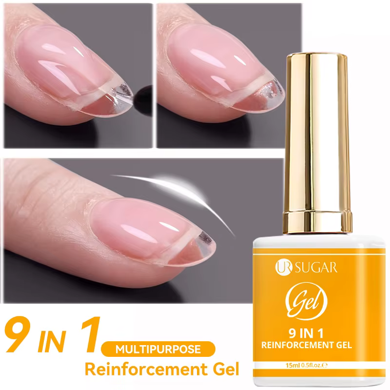 UR SUGAR 15ml Gel de Renforcement 9-en-1 Multifonctionnel pour Ongles, Gel Constructeur pour Fortifi