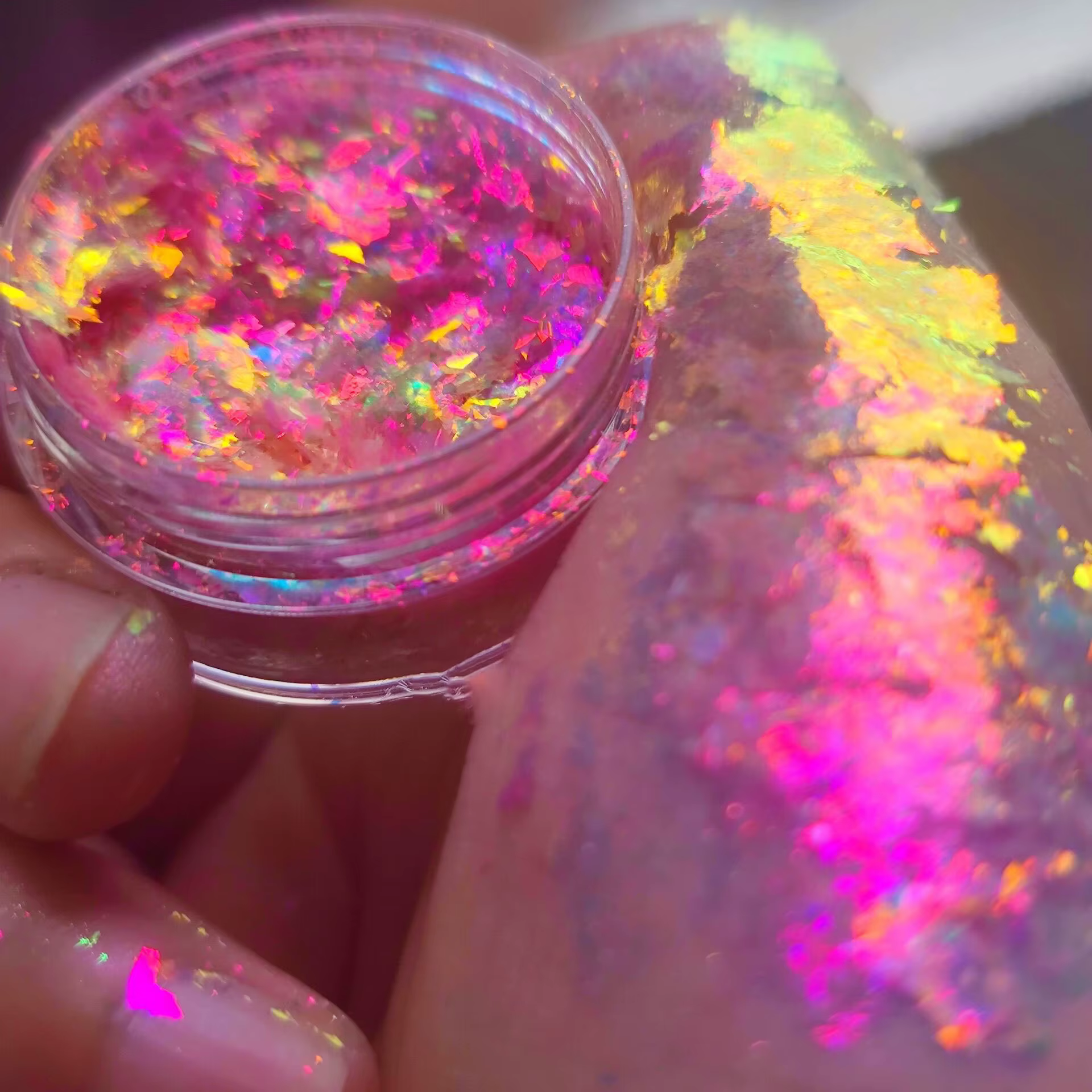 Flocons d'opale caméléon scintillants, miroir magique, aurore, paillettes épaisses, Pigment, ombre à